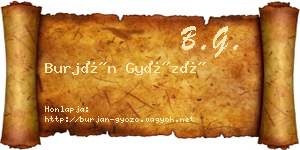 Burján Győző névjegykártya