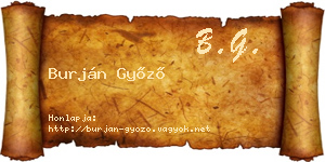 Burján Győző névjegykártya